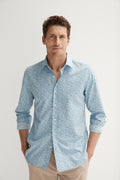Tailored Fit Cotton Jagged Floral Print Shirt