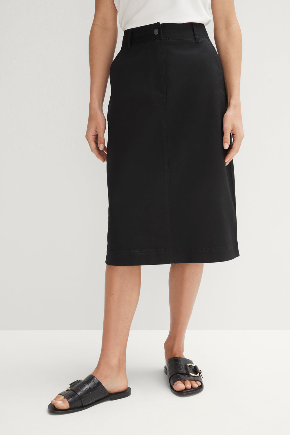 Cotton Twill A-Line Skirt