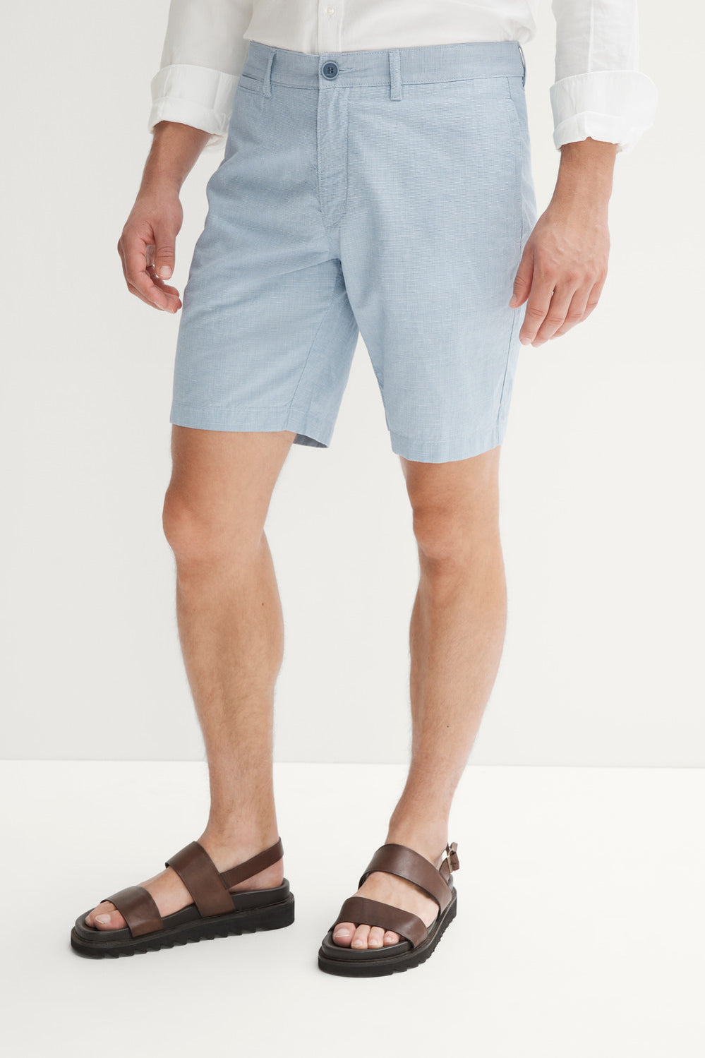Cotton Linen Puppytooth Short
