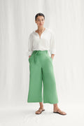 Linen Belted Crop Pant
