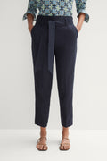 Linen Belted Straight Leg Pant
