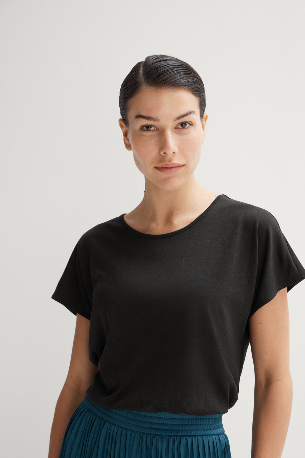 Draped Cap Sleeve T-Shirt