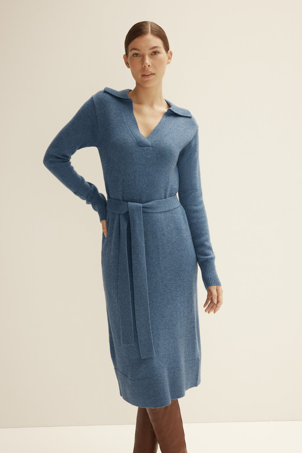Half Placket Knit Dress