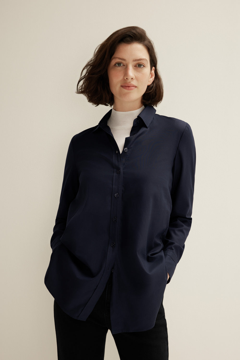 Cotton Modal Longline Shirt