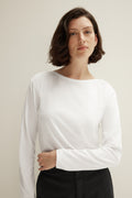 Pima Cotton Boat Neck Long Sleeve T-Shirt