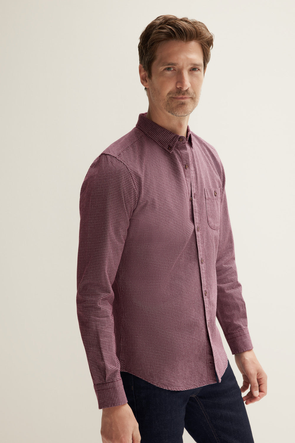 Regular Fit Micro Check Flannel Shirt