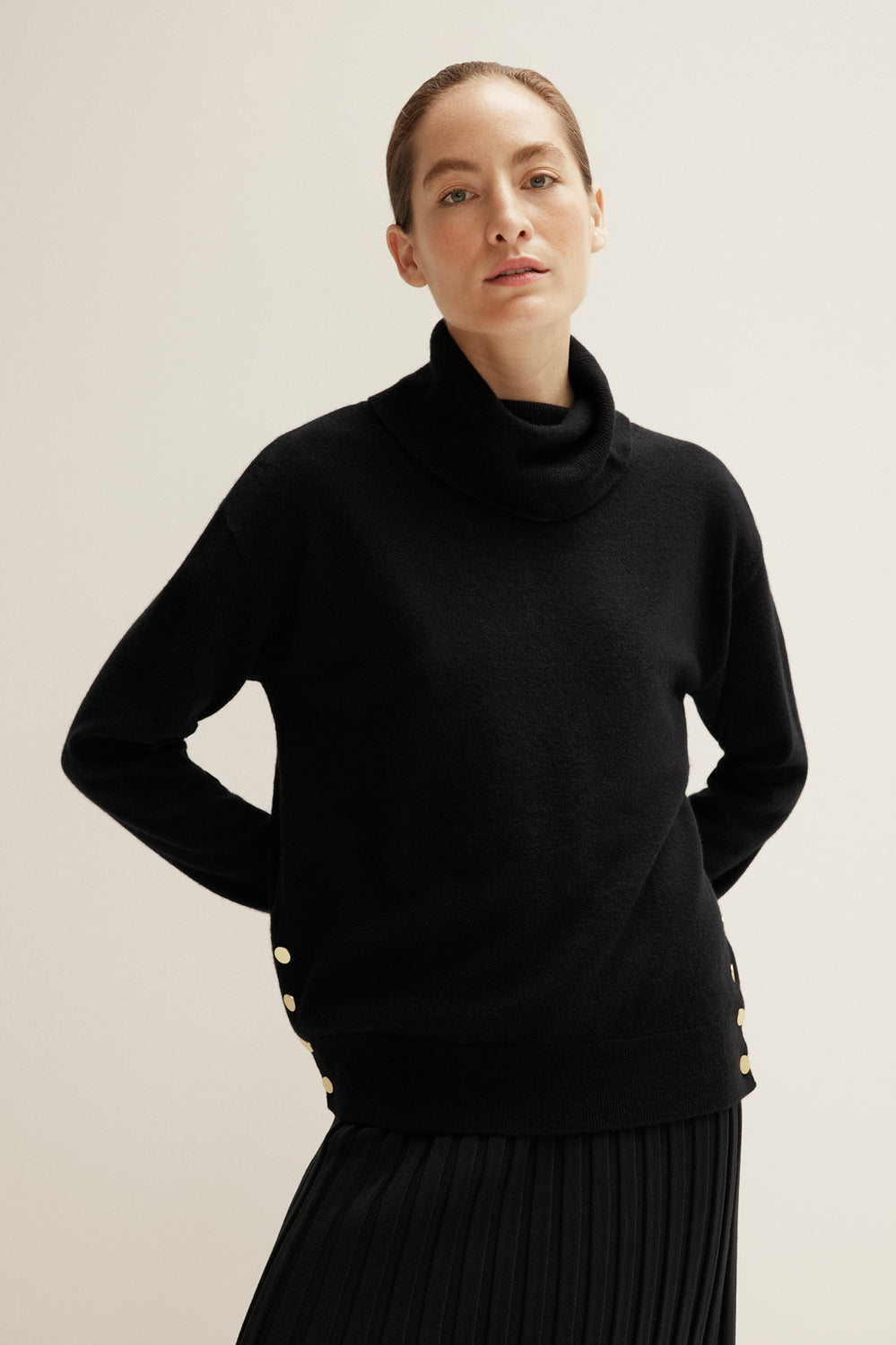 Button Detail Knit Pullover