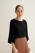 Boat Neck Flute Sleeve Top