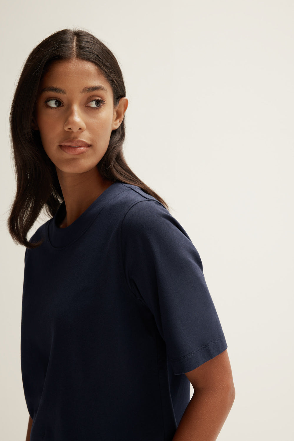 Cotton Neck Detail T-Shirt