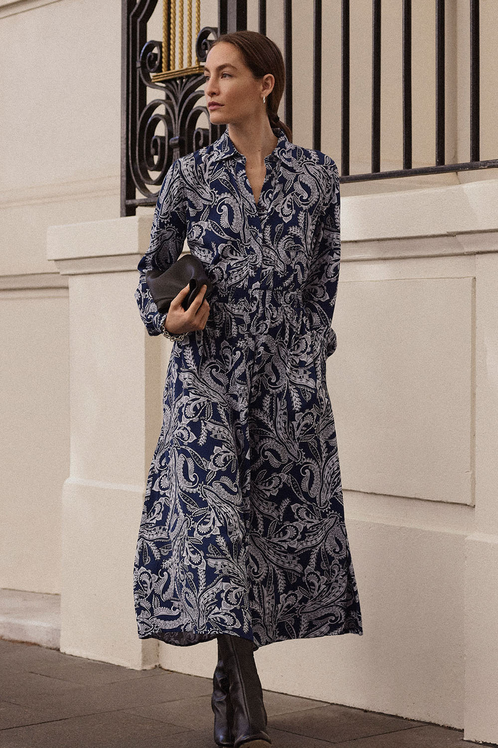 Paisley Print Shirt Dress