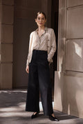 Cotton Tailored Wide Leg Pant