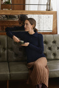 Wool Blend Rib Detail Knit