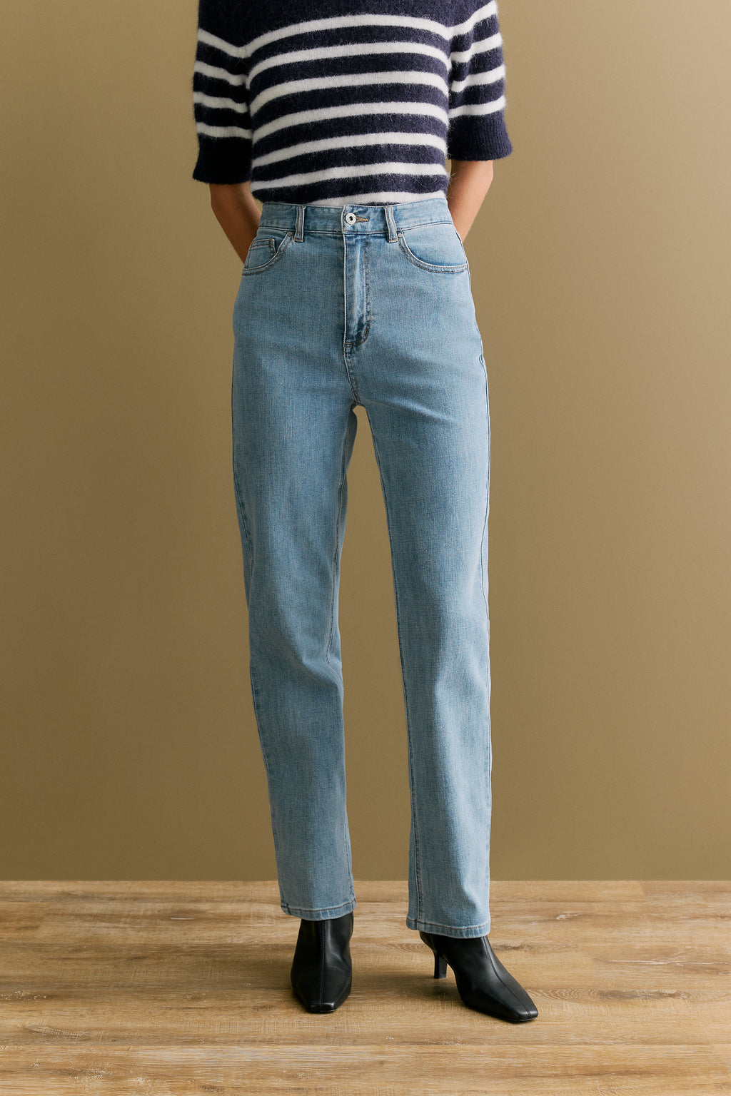 High Rise Straight Leg Jean