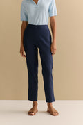 Stretch Linen Blend Pull On Pant