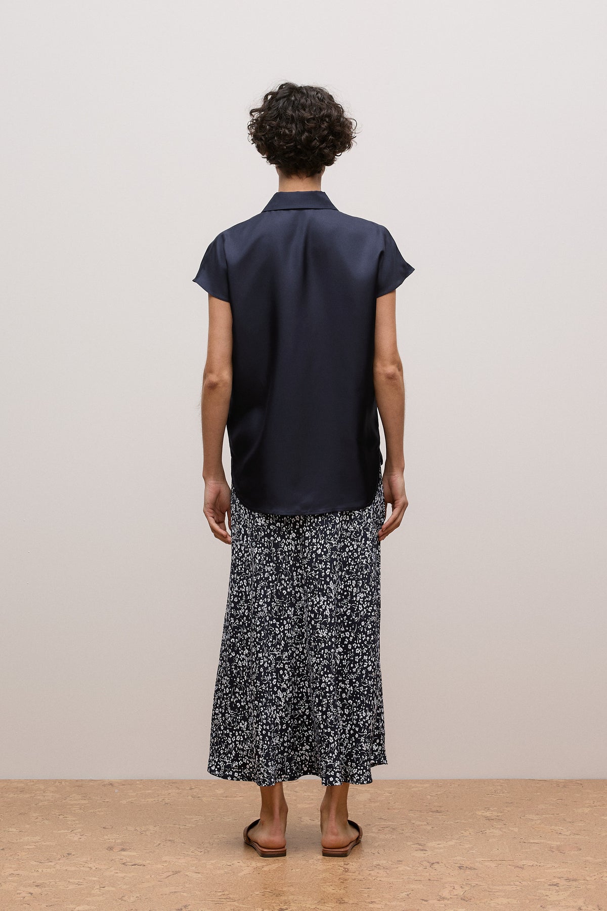 Silk Twill Cap Sleeve Shirt