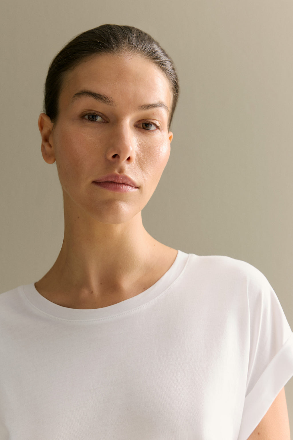 Pima Cotton Cuff Sleeve T-Shirt