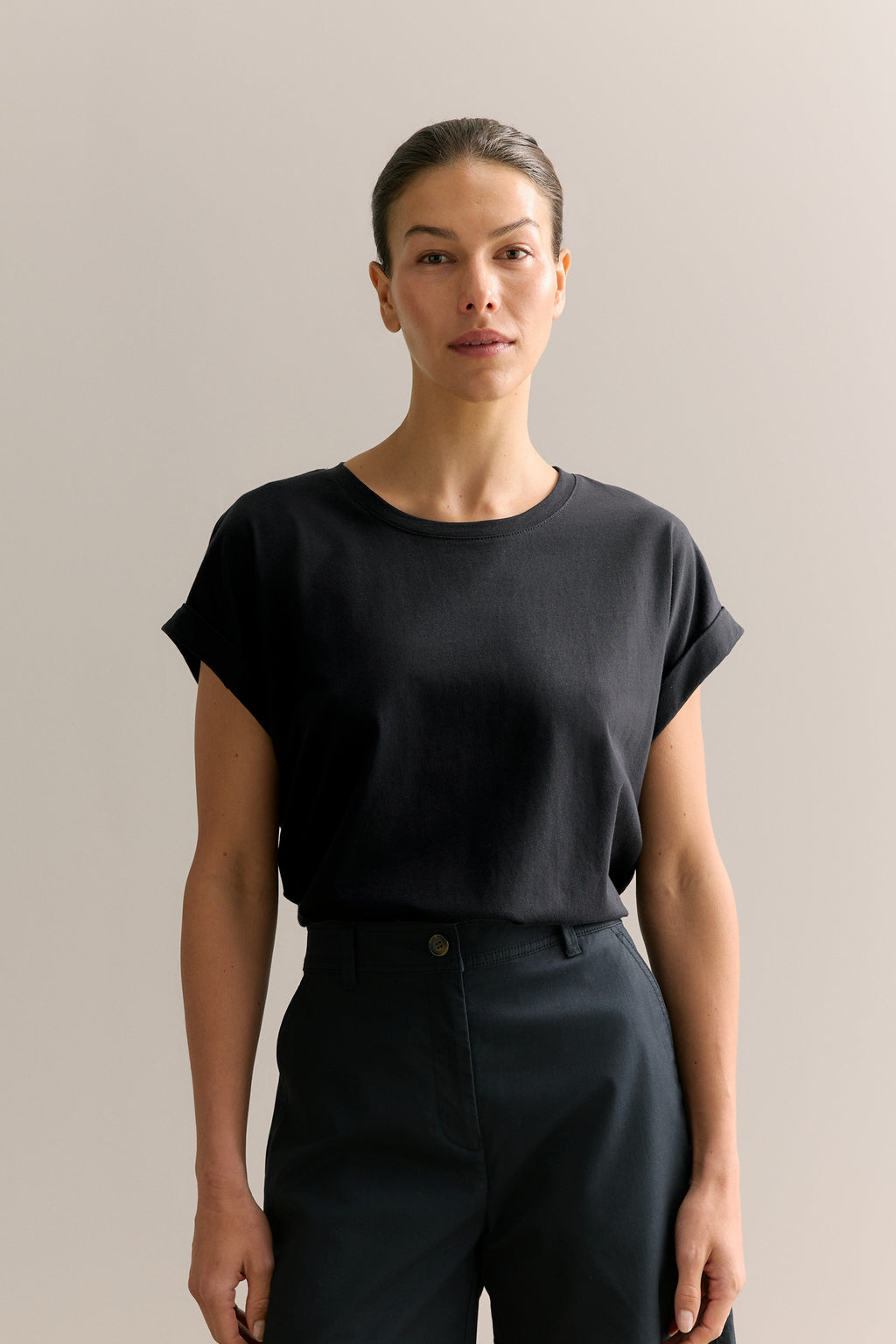 Pima Cotton Cuff Sleeve T-Shirt