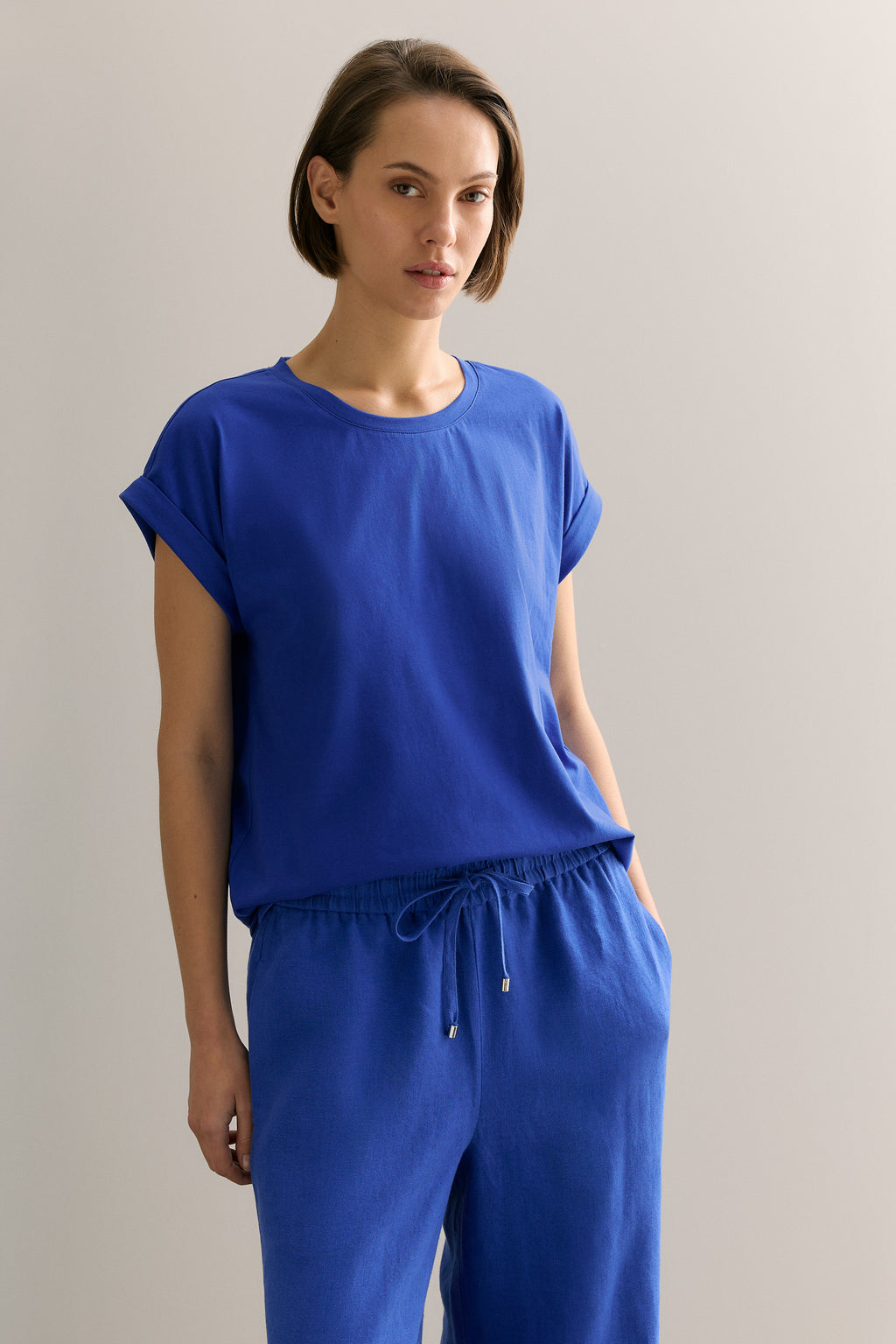 Pima Cotton Cuff Sleeve T-Shirt