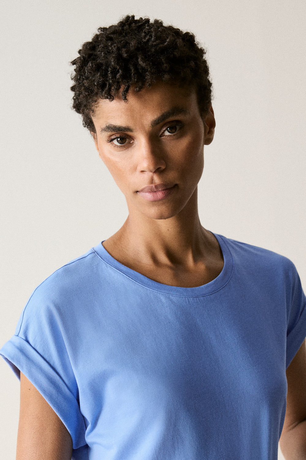 Pima Cotton Cuff Sleeve T-Shirt