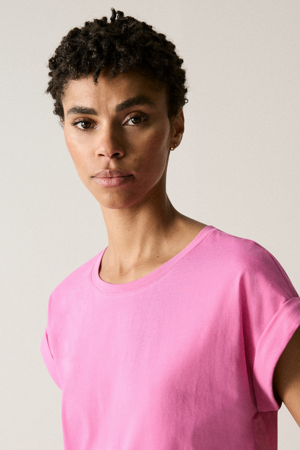 Pima Cotton Cuff Sleeve T-Shirt