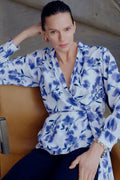 Ink Blossom Silk Wrap Shirt