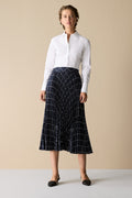 Geo Chain Pleated Midi Skirt