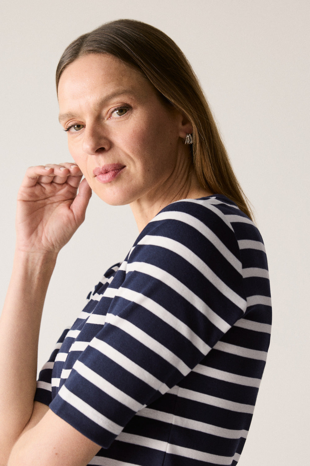 Cotton Stripe Half Sleeve T-Shirt