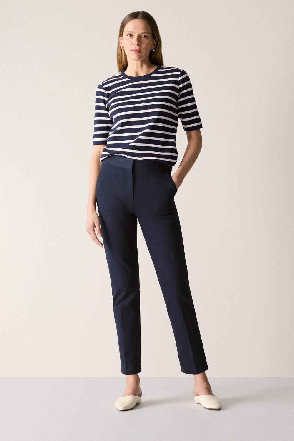 Cotton Stripe Half Sleeve T-Shirt