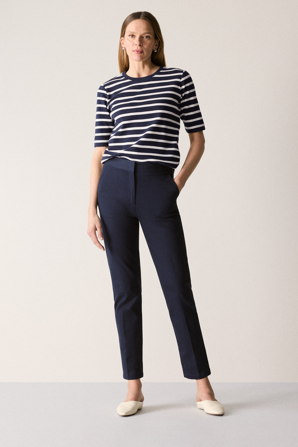 Cotton Stripe Half Sleeve T-Shirt