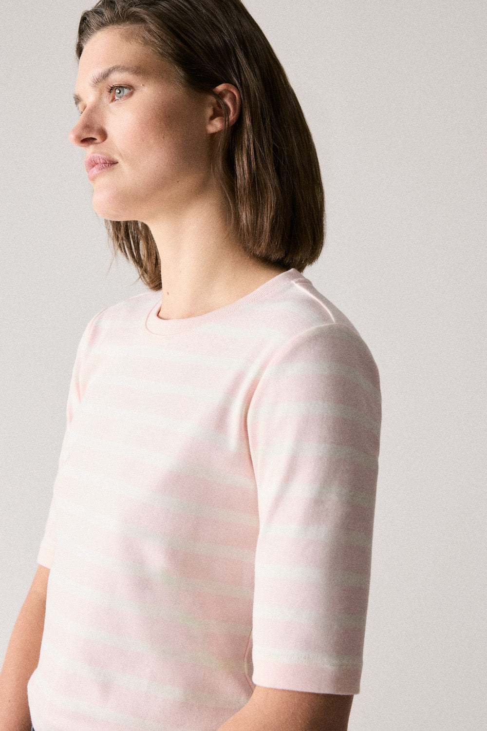 Cotton Stripe Half Sleeve T-Shirt