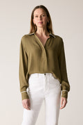 Crepe Piping Detail Blouse