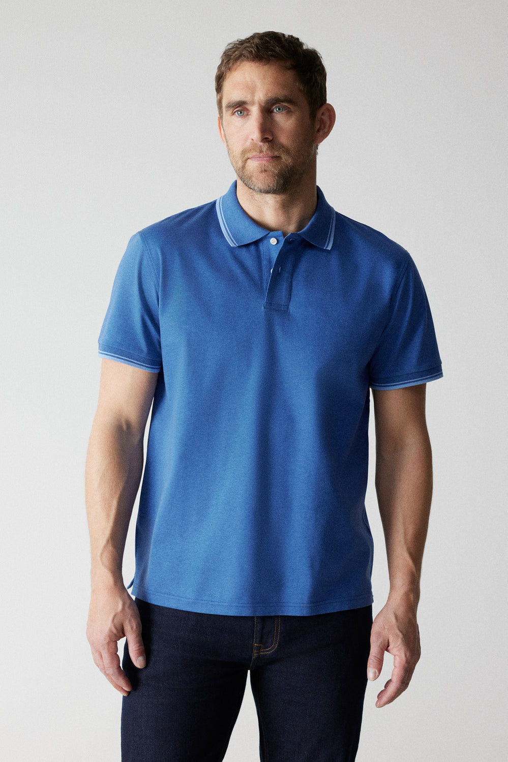 Mercerised Cotton Marle Contrast Polo