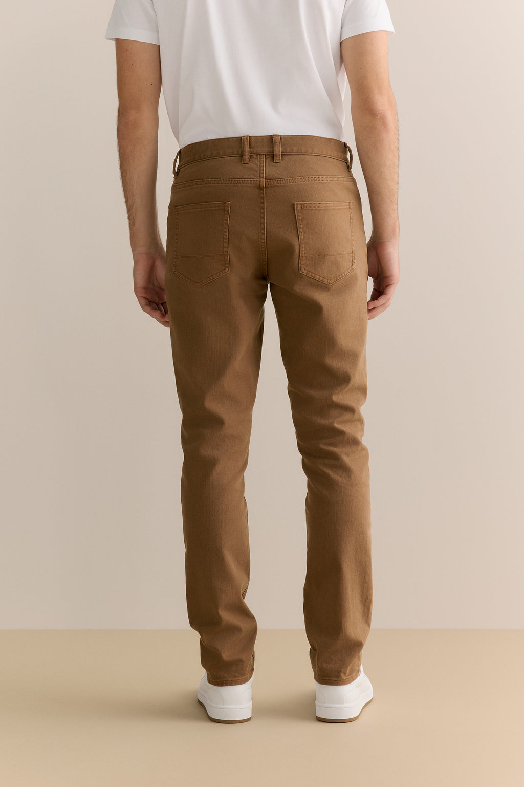 Regular Fit Garment Dyed Twill Five Pocket Pant