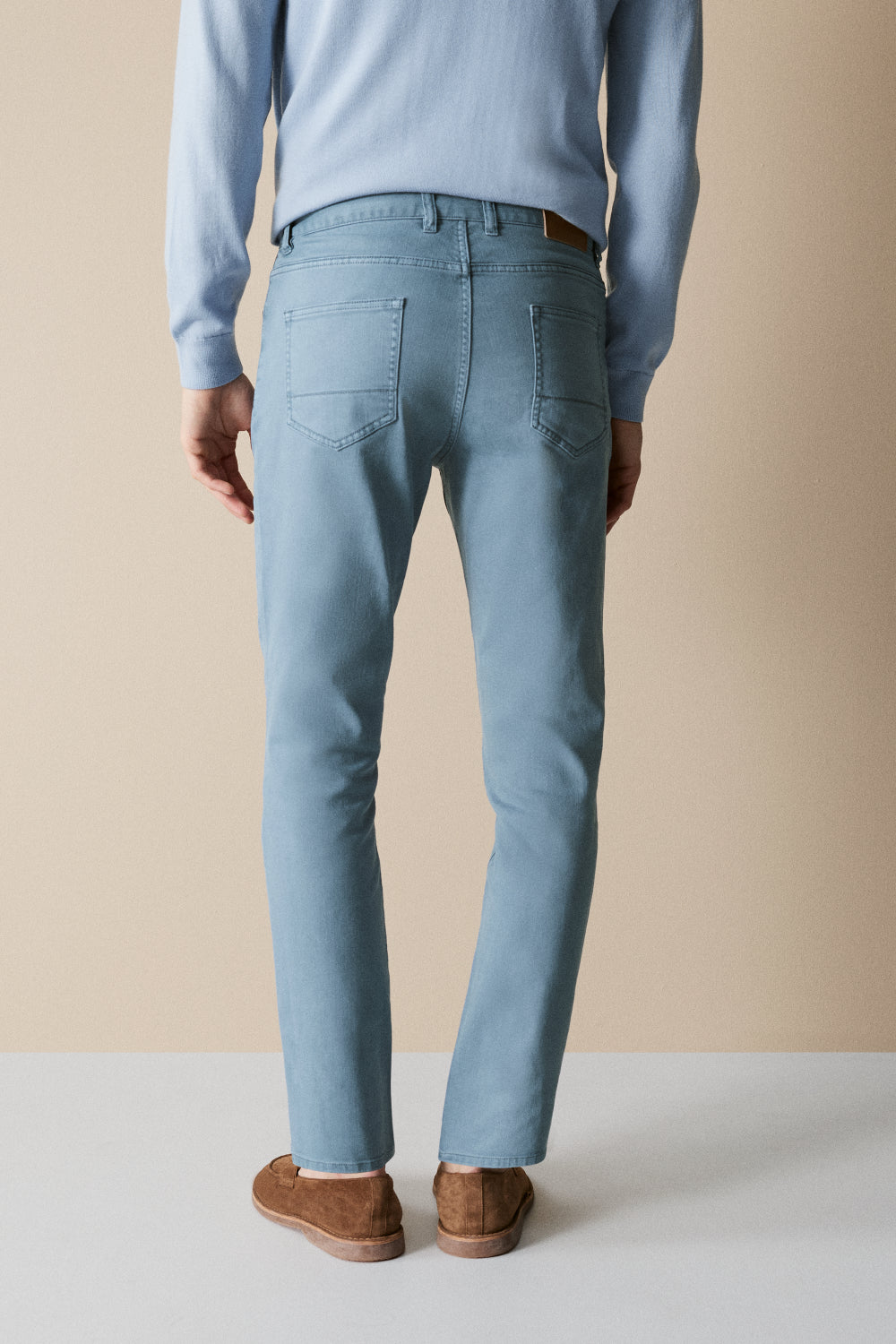 Regular Fit Garment Dyed Twill Five Pocket Pant
