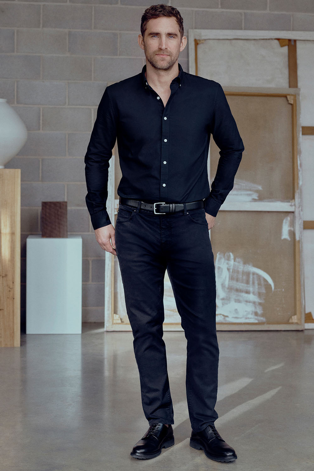 Regular Fit Garment Dyed Twill Five Pocket Pant
