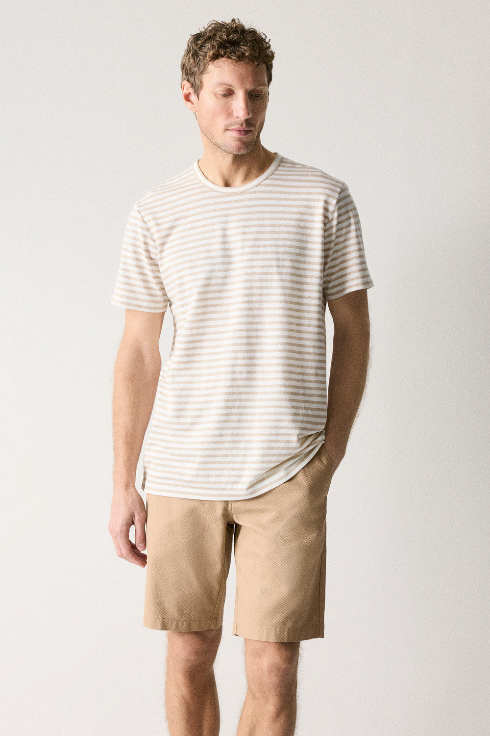 Linen Cotton Stripe T-Shirt