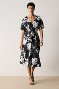 Cotton Contrast Floral Dress