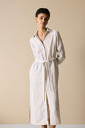 Yarn Dyed Linen Stripe Shirt Dress