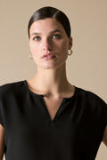 Silk Crepe Cap Sleeve Top