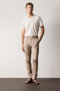 Regular Fit Cotton Sateen Chino