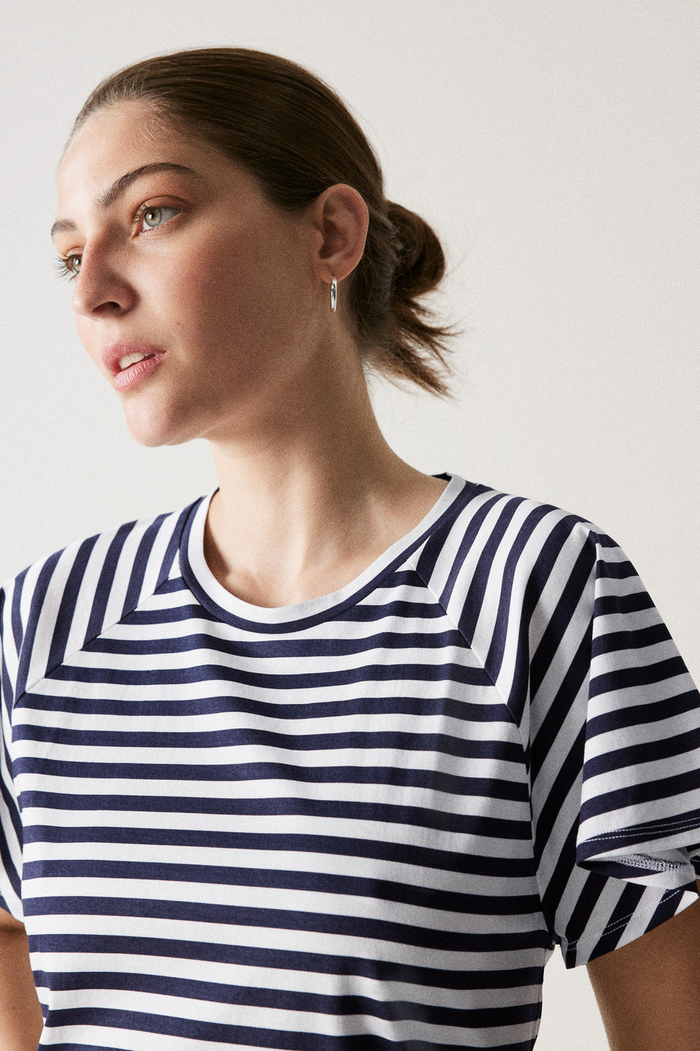 Cotton Interlock Stripe Raglan T-Shirt