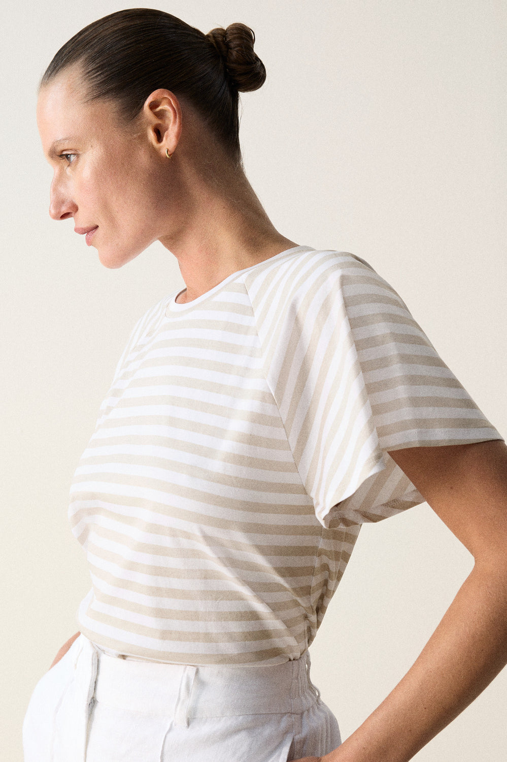 Cotton Interlock Stripe Raglan T-Shirt