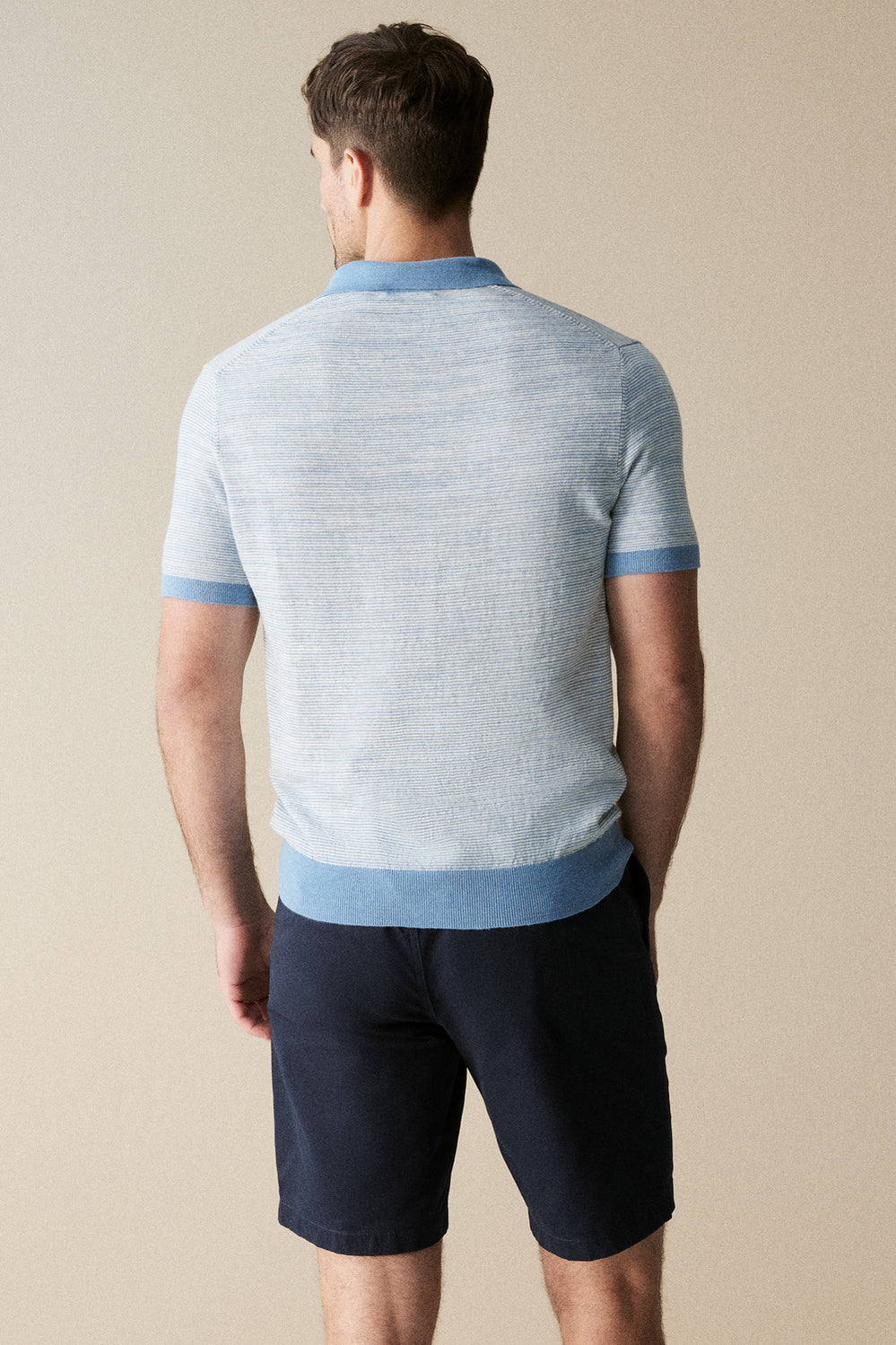 Cotton Linen Stripe Polo