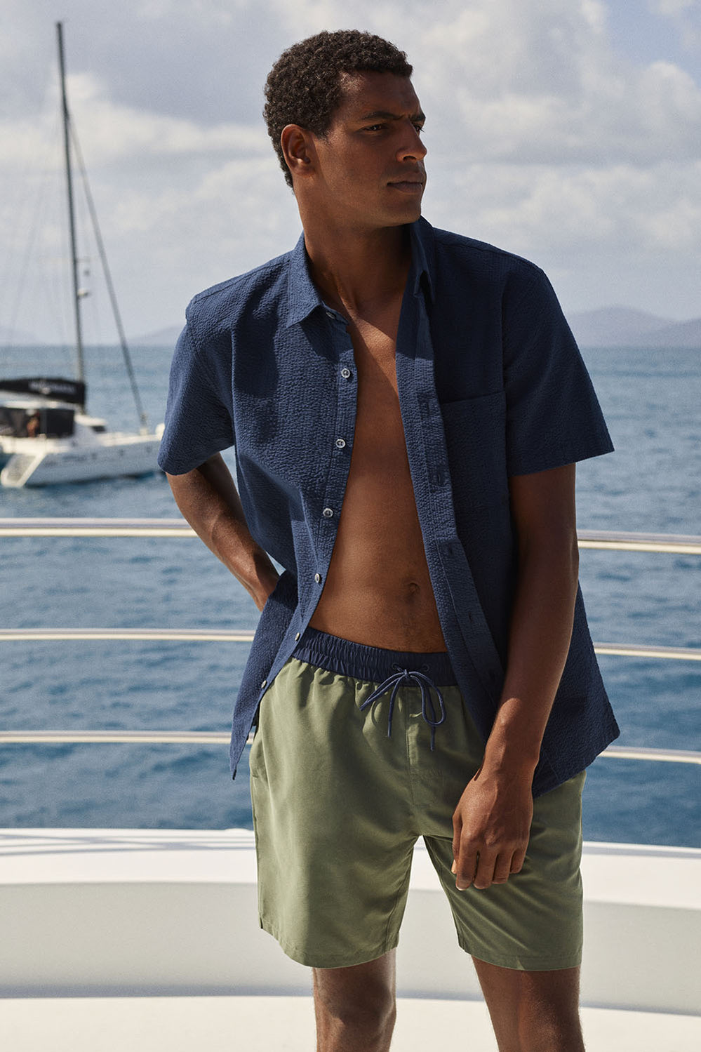 Cotton Seersucker Short Sleeve Shirt