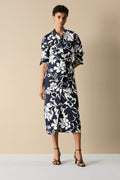 Linen Floral Wrap Skirt