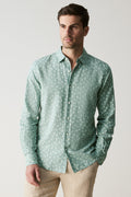 Tailored Linen Cotton Micro Floral Shirt