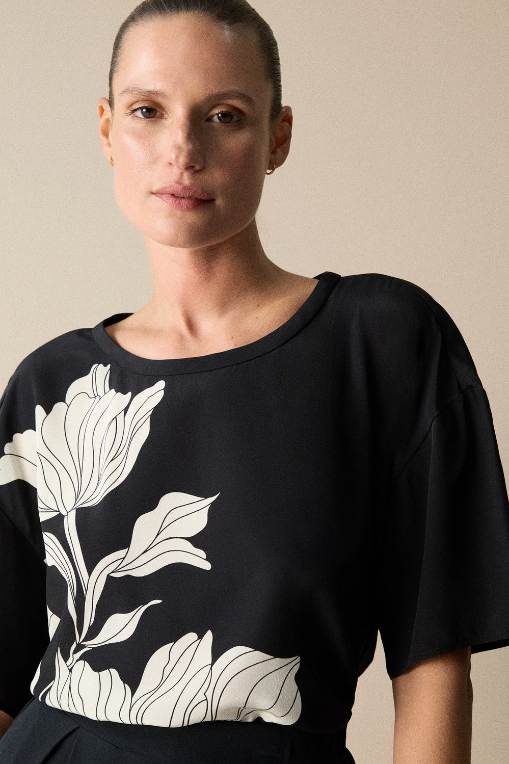 Silk Clipped Floral Top