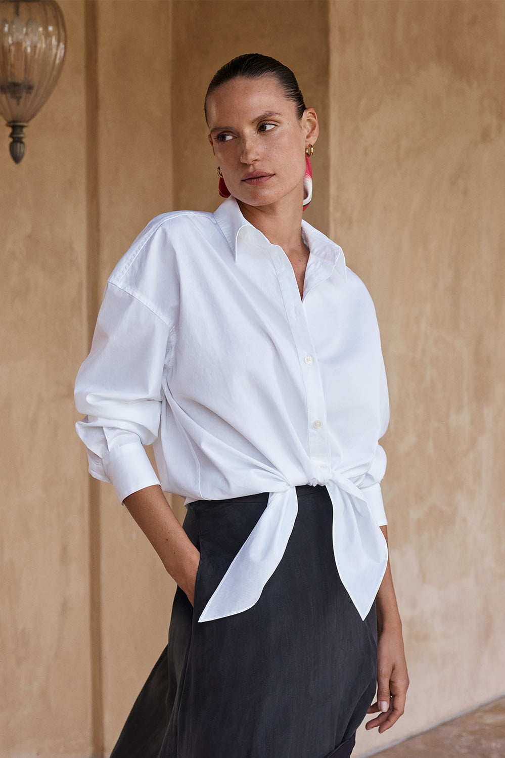 Cotton Tie Front Shirt