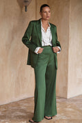 Draped Sateen Wide Leg Pant