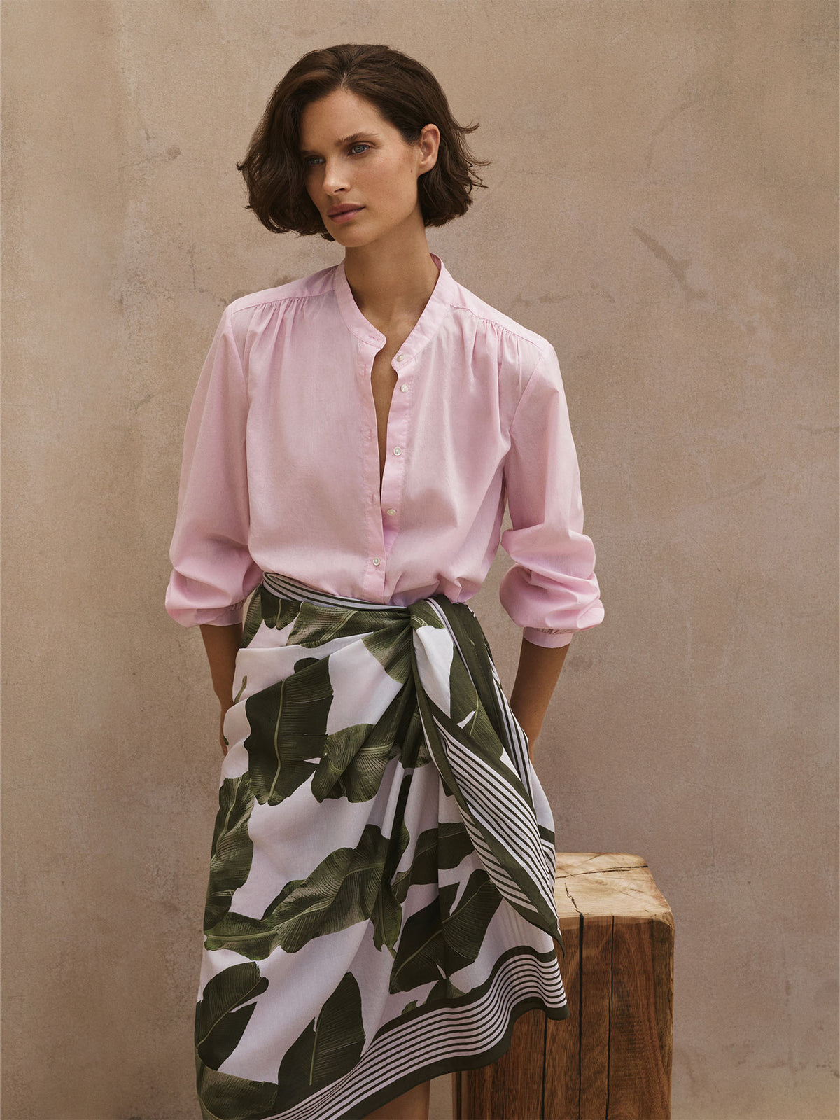 Cotton Voile Blouson Sleeve Blouse